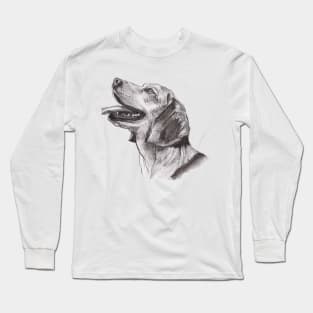 Classic Beagle Dog Profile Drawing Long Sleeve T-Shirt